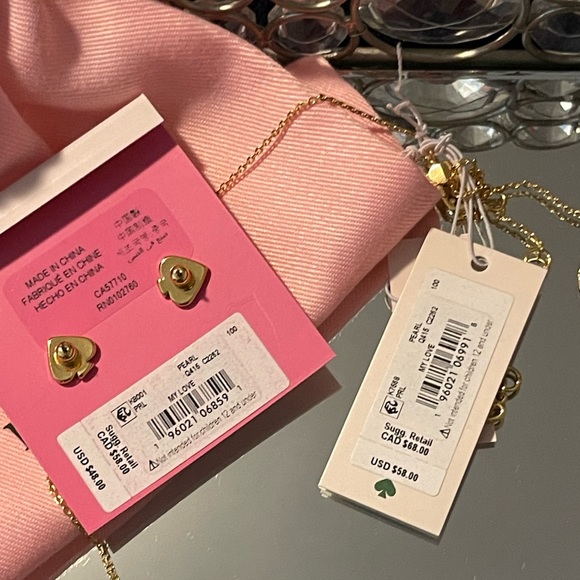 Kate Spade-Jewelry- matching set heart pendant necklace and earrings(NWT) - Picture 2 of 2